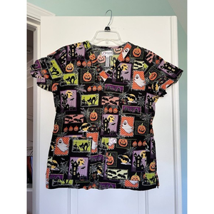 Peaches‎ Uniforms Halloween Scrub Shirt Size M